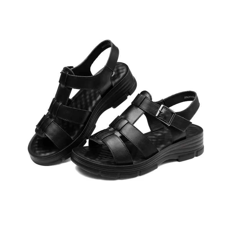 Strongman 3515 Strap Sandals Women's Black Beige-4