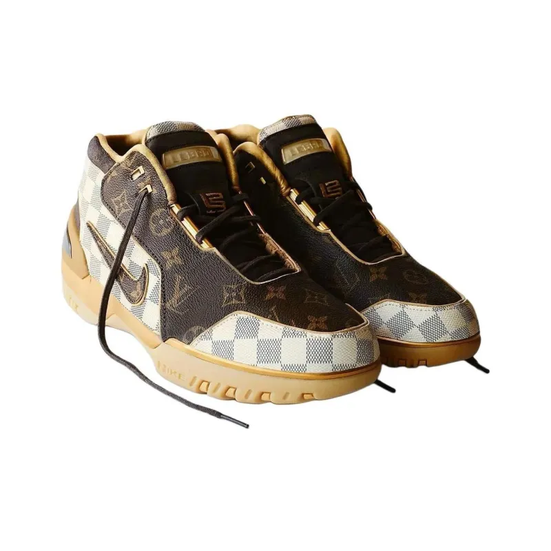 LOUIS VUITTON x Nike Air Zoom Generation Anti Slip Wear Resistant Low Top Casual Shoes Men's Brown White-2