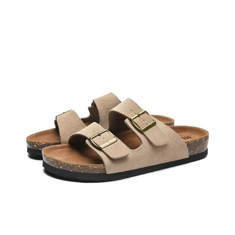 HLA Beach Sandals Men Black Khaki-6