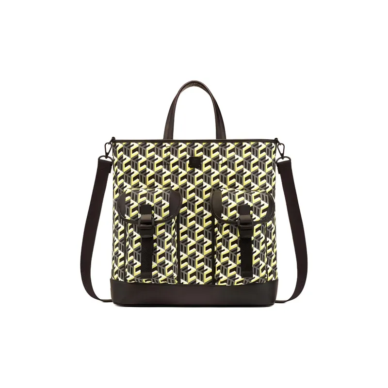 MCM Fabric Tote Bag, Shopping Bag, Crossbody Bag, Handbag Tubas Unisex Yellow-1