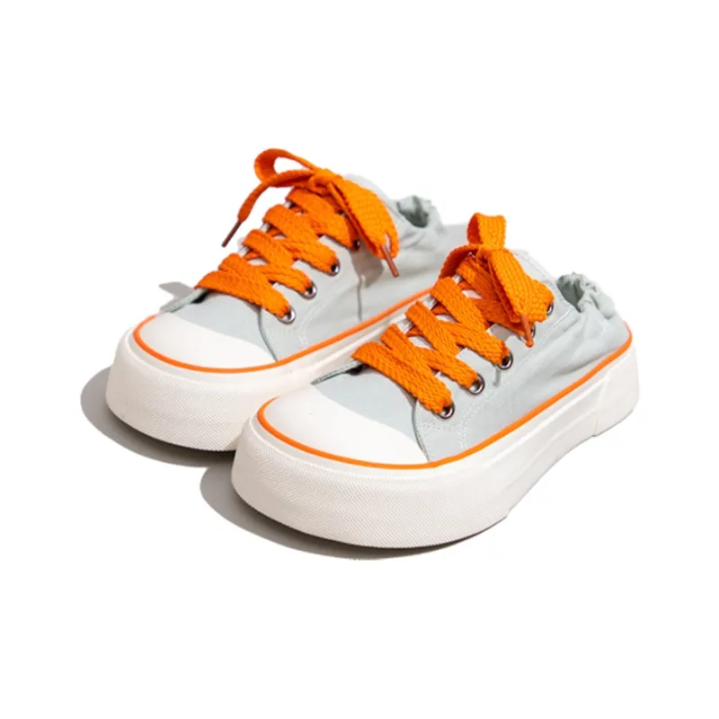 Feiyue Anti Slip Wear Resistant Low Top Platform Canvas Shoes Women's Light Green-1