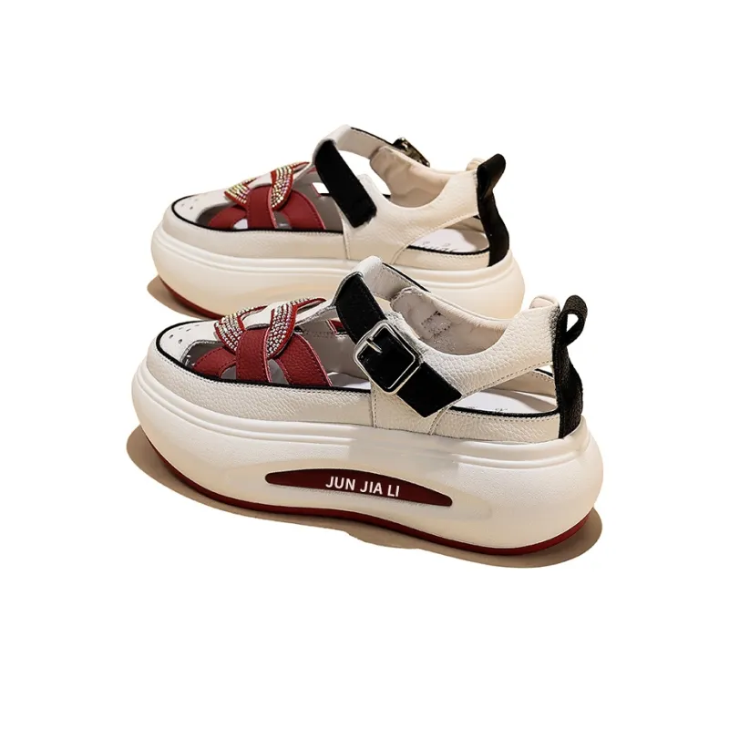 Junjali Beach Sandals Women's Red, White, Green, Blue, Yellow-2