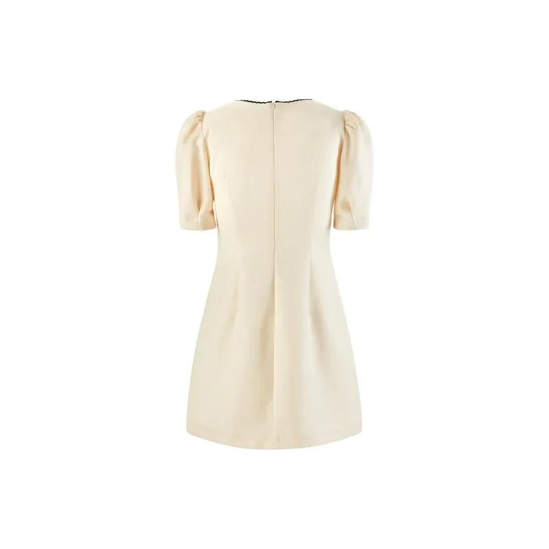 PEACEBIRD Short Sleeved Dress Women's Beige Yellow-1