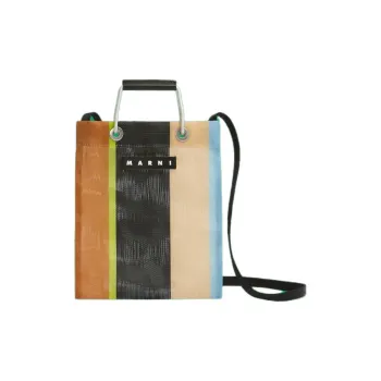 MARNI Technical Fabric Spandex Tote Bag Shopping Bag Handbag Shoulder Bag Crossbody Bag Mini Women's Multicolor & Brown