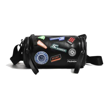 Fillove PU Crossbody Bag Regular Unisex Black/White