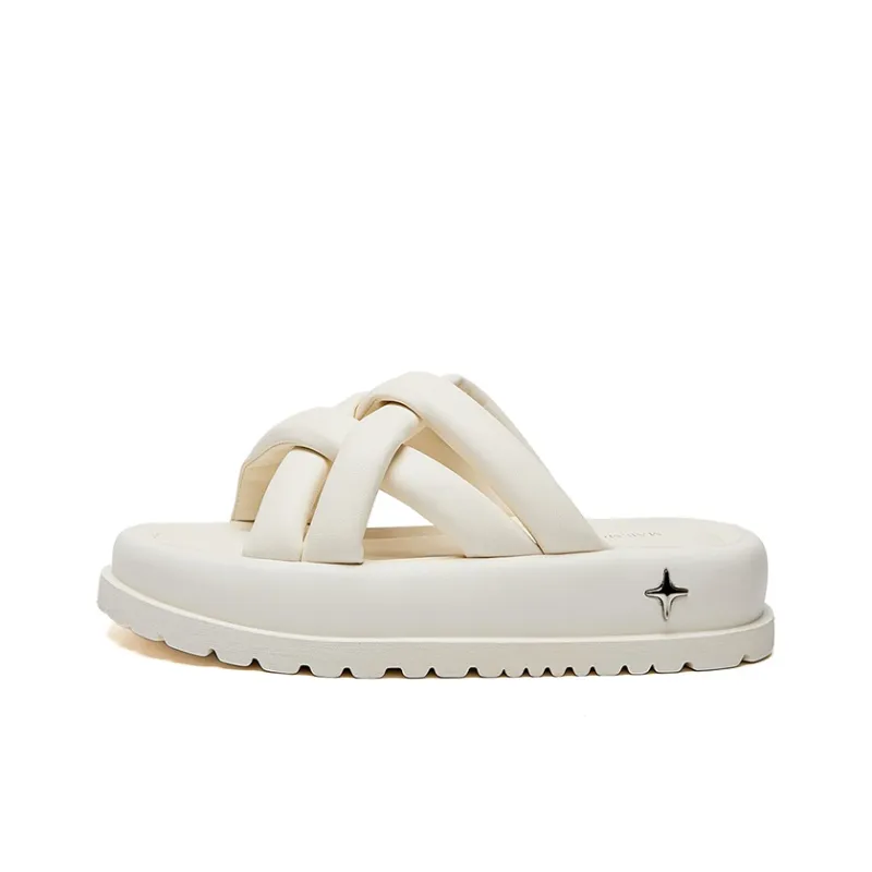 MALEMONKEY PU Polyurethane Woven Slip-Resistant Abrasion-Resistant Slide Slippers Women's-9