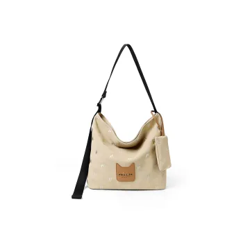 NOXXON Polyester Tote Crossbody Bag Shoulder Bag Women's Khaki/Obsidian Black
