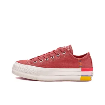 Converse Chuck Taylor All Star Rainbow Platform Low Top Rainbow Canvas Low Red Women's