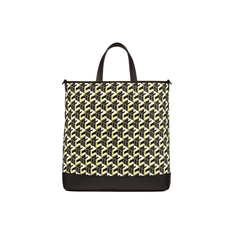 MCM Fabric Tote Bag, Shopping Bag, Crossbody Bag, Handbag Tubas Unisex Yellow-4