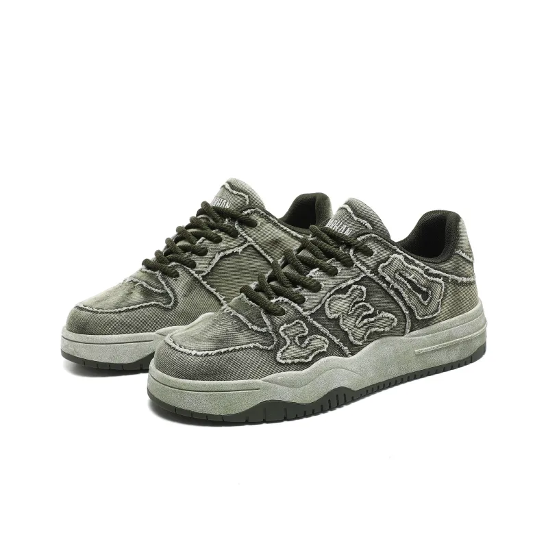 CEDAR HAN Anti-Slip Wear-Resistant Breathable Supportive Height Increasing Low-Top Couple's Unisex Green-3