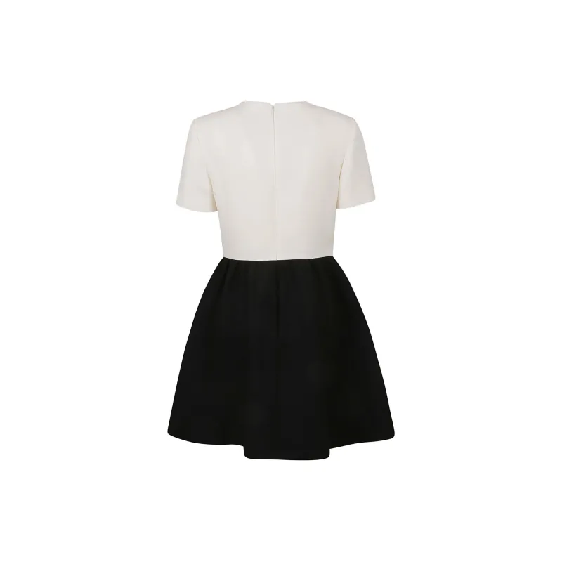 Valentino Short-Sleeved Dresses Women's Black White-1