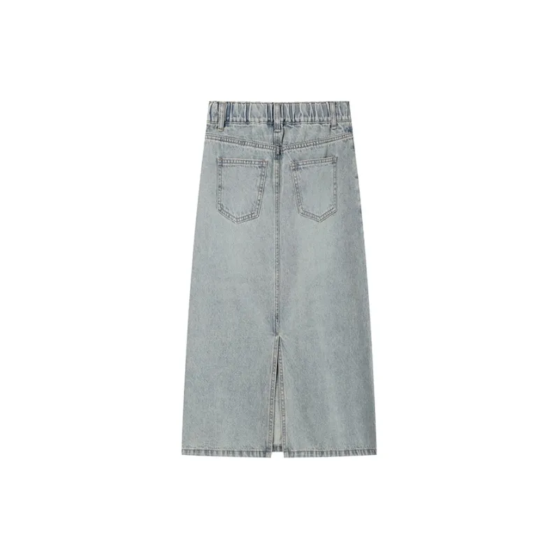 LOUISY AO Denim Long Skirts Women's Blue-2