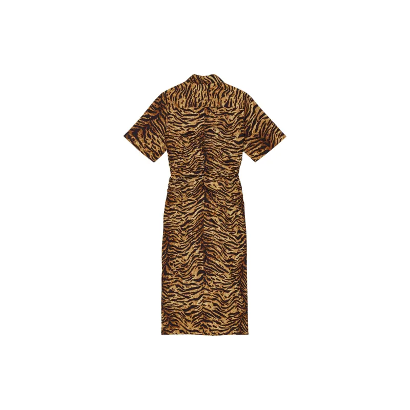 GANNI Tiger-print Organic Cotton Dress-1