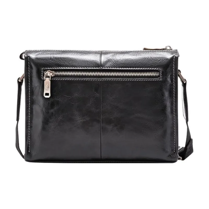 Hush Puppies Cow Leather Crossbody Bag, Shoulder Bag Regular Men's Black-2