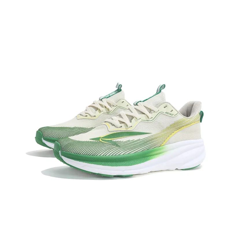 MEIKE Anti Slip Wear Resistant Breathable Lightweight Height Increasing Rebound Low Top Running Shoes Unisex Green-2