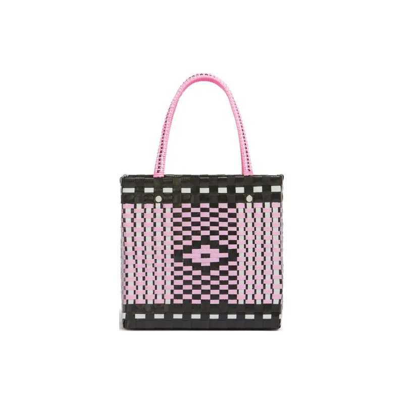 MARNI Polypropylene And Polyvinyl Chloride Woven Bag Handbag Women's Pink & Black-3