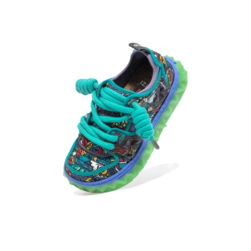 Wotto Artist x OETZI Ice Man Oz Breathable Height Increasing Coverage Low-Top Skateboard Shoes Unisex Green & Yellow-3