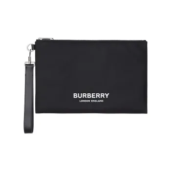 Burberry Nylon With Leather Storage Bag Men's Black