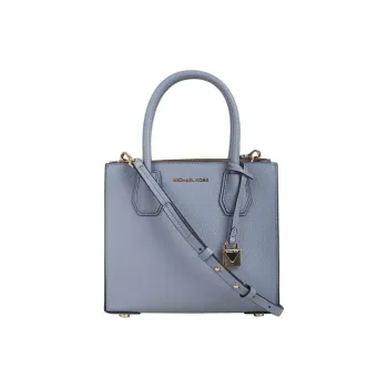 MICHAEL KORS Cow Leather Trunk Bag, Handbag, Shoulder Bag, Crossbody Bag Trumpets Women's Blue