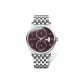 Silver Case Warm Red Steel Band
