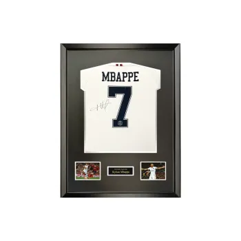 Three For Mbappé Signed Jersey Paris Saint-Germain Size 7 Framed With Certificate Collection