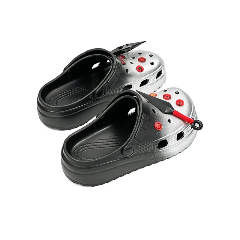 OUBT Ninja Dart Theme Clogs Unisex Gradient Silver-4
