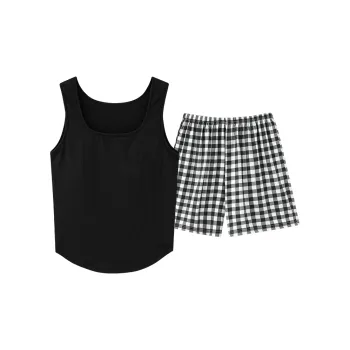 The Story Of The Flower Season Pajama Set Women's Black