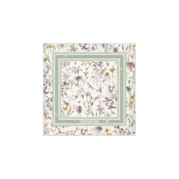 DIOR Silk Twill Silk Scarves Women's Green/White
