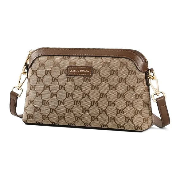 VINEY Fabric Shoulder Bag, Crossbody Bag Regular Women's Coffee-2