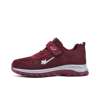Binary Anti Slip And Wear Resistant Lightweight Low Top Casual Shoes Women's Burgundy