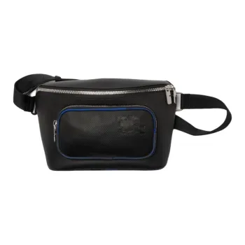 Burberry Calfskin Fanny Pack, Crossbody Bag Men's Black