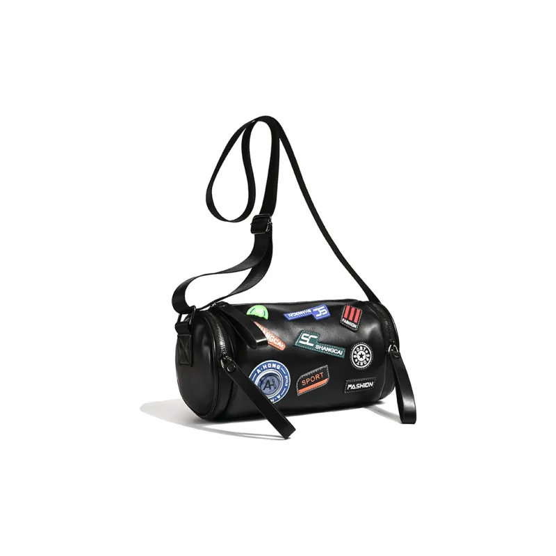 Fillove PU Crossbody Bag Regular Unisex Black/White-4