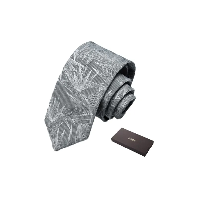 GOLDLION Polyester Ties Men's Gray/Navy Blue-8