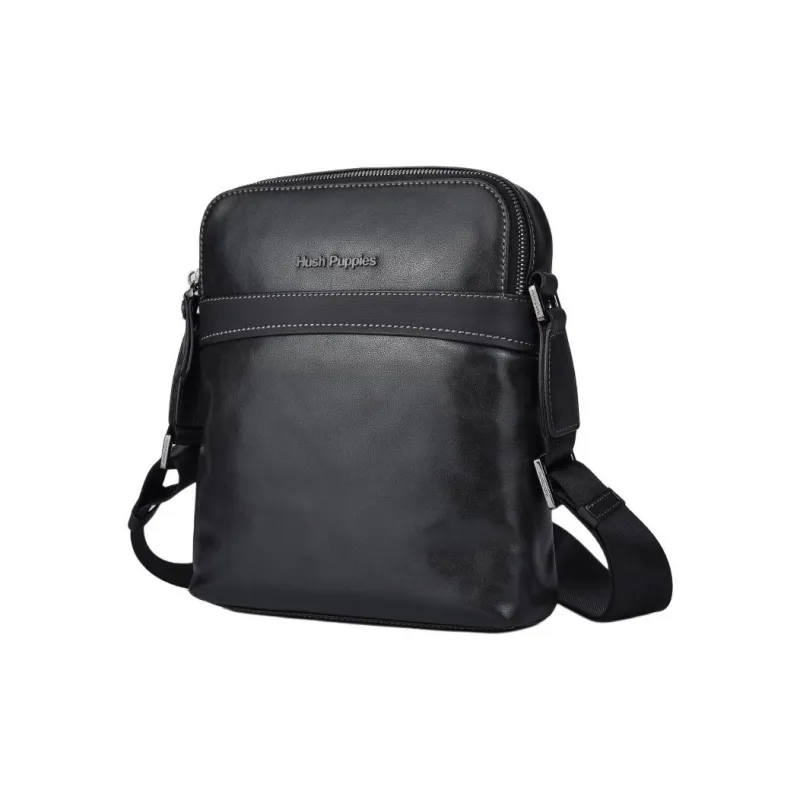Hush Puppies Cow Leather Crossbody Bag Shoulder Bag Men's Black-1