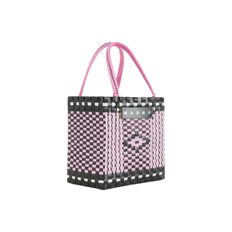 MARNI Polypropylene And Polyvinyl Chloride Woven Bag Handbag Women's Pink & Black-2