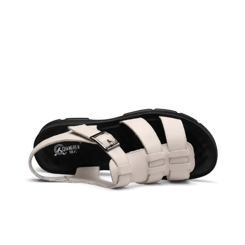 Strongman 3515 Strap Sandals Women's Black Beige-8