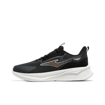 Erke Cushioning, Slip Resistant, Abrasion Resistant, Breathable, Lightweight Coverage Low Top Running Shoes Men's Black