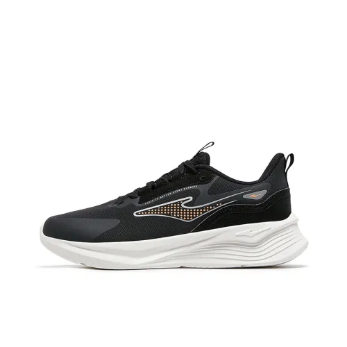 Erke Running Shoes Men Low-Top Jet Black/Apricot Orange