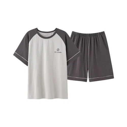 CAIHENGTONG Pajama Set Men's Gray Brown