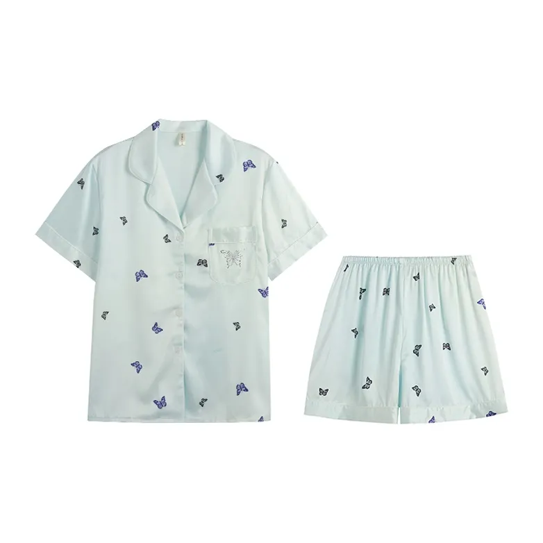 Flow Yarn Pajama Set Summer Women's Two Piece Set-0