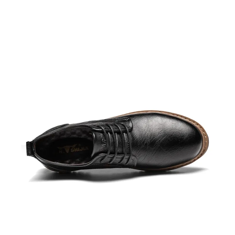 G.N.SHIJIA Men's Casual Shoes Men Low Top Black/Khaki-2