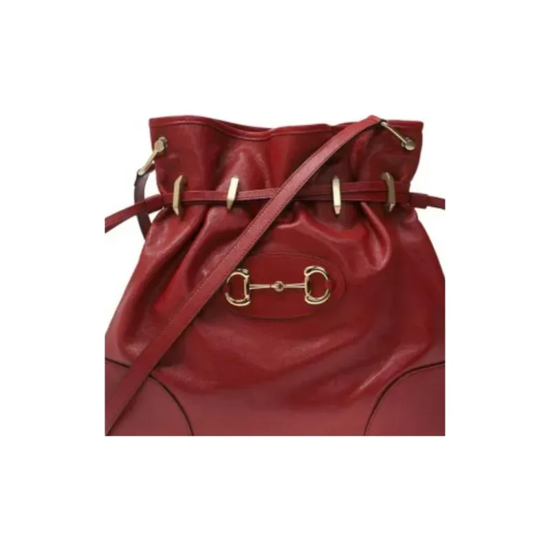 GUCCI Horsebit 1955 Leather Crossbody Bag Shoulder Bag Women's Red-1