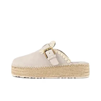 MOU EVA Abrasion Resistant Closed Toe Slippers Women's Beige