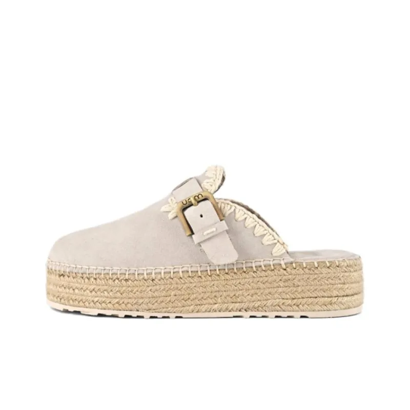 MOU EVA Abrasion Resistant Closed Toe Slippers Women's Beige-0