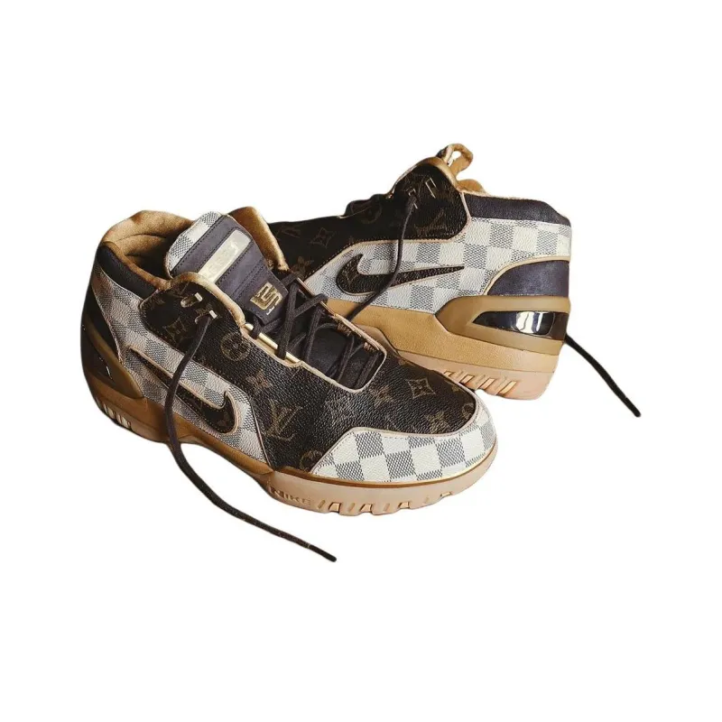LOUIS VUITTON x Nike Air Zoom Generation Anti Slip Wear Resistant Low Top Casual Shoes Men's Brown White-3