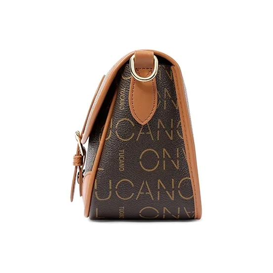 TUCANO PUPVC Shoulder Bag Medium Size Women's Coffee-3