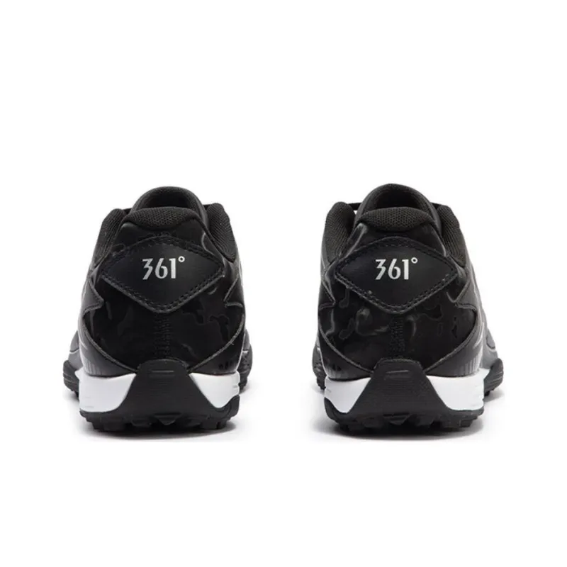 361° TF Rubber Broken Studs Artificial Ground Slip Resistant Soccer Shoes Men's Black-3