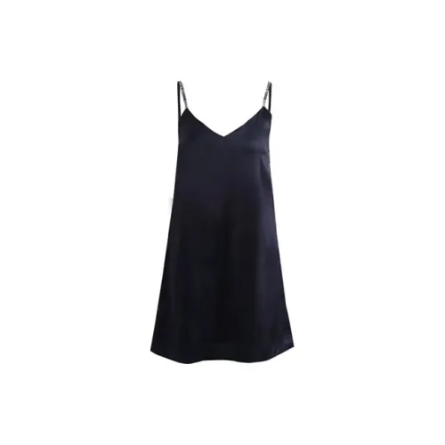 Flow Yarn Bath Robes Summer Women's Two Piece Set Black
