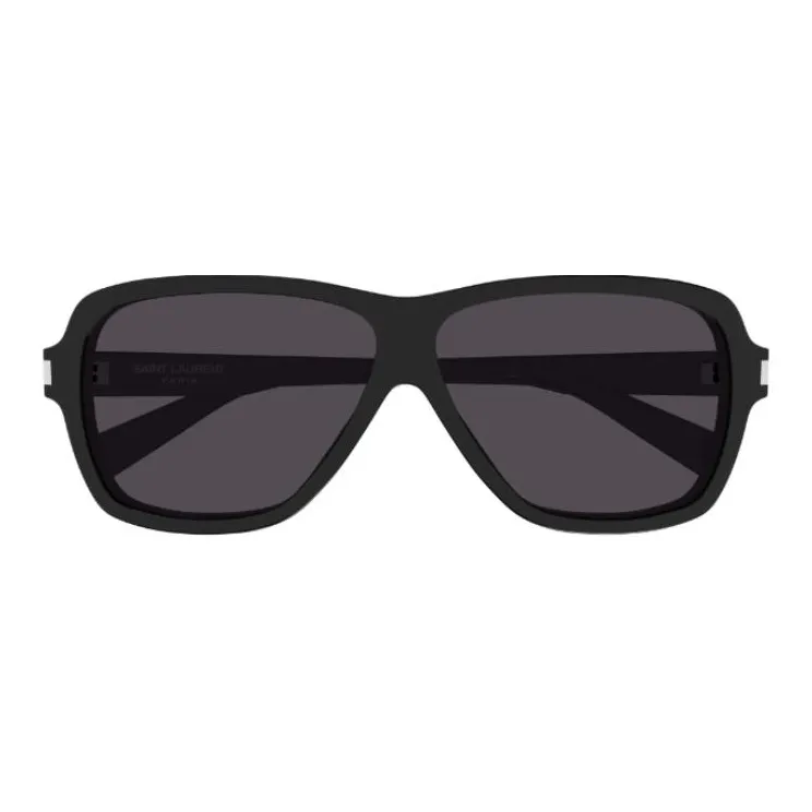 SAINT LAURENT Acetate Irregular Shape Sunglasses Men's Black-1