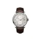 Moon White Dial-Rose Hands Brown Leather